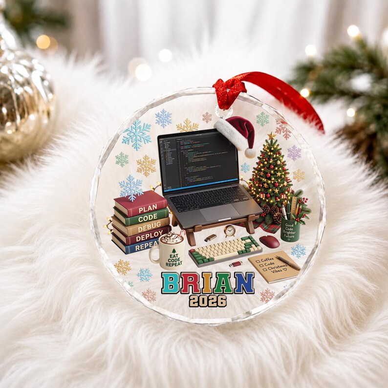 Personalized Software Developer Christmas Ornament, Custom Programmer Coding Keepsake, Tech Geek Holiday Gift C2LT15-4 bild 5