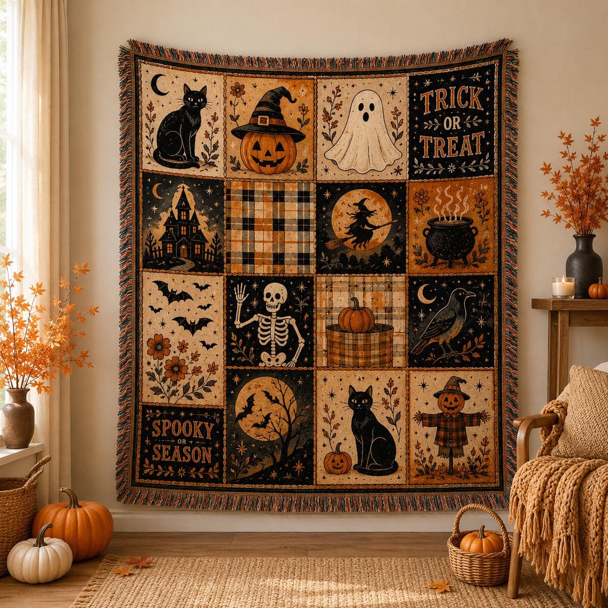 Vintage Throw Blanket With Fringe - Etsy