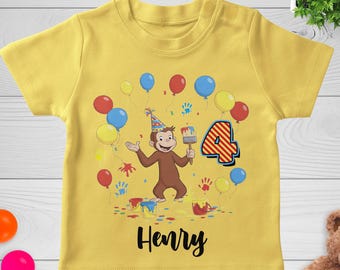 Curious George Birthday Shirt, Family Birthday Matching Shirt, Curious George Birthday Party Shirt, Custom Birthday Matching Shirt G5QY20