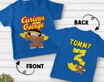 Curious George Birthday Shirt, Family Birthday Matching Shirt, Curious George Birthday Party Shirt, Custom Birthday DTK2I10
