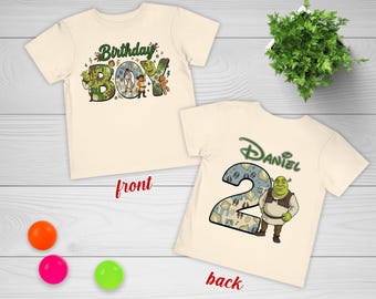 Custom Shrek Birthday Shirt, Personalized Shrek Ogre Kids Boy Girl Party Matching Tee JDJV19