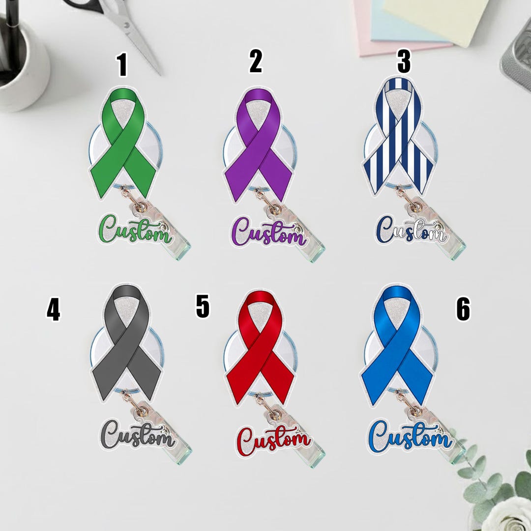 May Medical Ribbons Awareness Ribbon Badge Reel: Custom Floral Medical Badge D3GR13 - Etsy