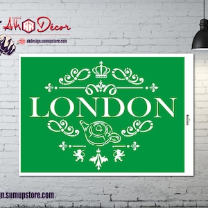 Wiederverwendbare PVC-Klebeschablone/ London/ Vintage/ Vintage Schablone / London