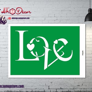 Wiederverwendbare PVC-Klebeschablone/ LOVE