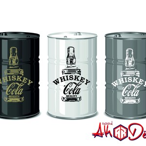 Klistermärke | Fatklistermärken | Vintage bardekor | Anpassad fat | Fatbar | Minibar | Whisky och Cola | Whiskybar