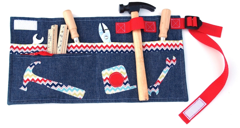 Little Man Tool Belt Sewing Pattern: Use for Toy Tools OR Girls Apron for Craft Supplies, Baking, Gardening Instant Download image 3