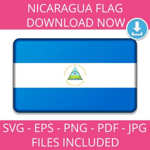 Nicaragua Flag Clipart: Vector Graphic Design (Digital Download)