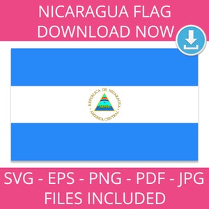 Nicaragua Flag Clipart: Vector Graphic Design (Digital Download)