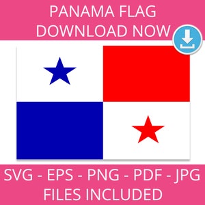 Panama flag, svg, png, eps, jpg, art,  pdf, Culture,  Instant Download, Graphic, Map, Latino, Clipart, America, National, Vector, Image,
