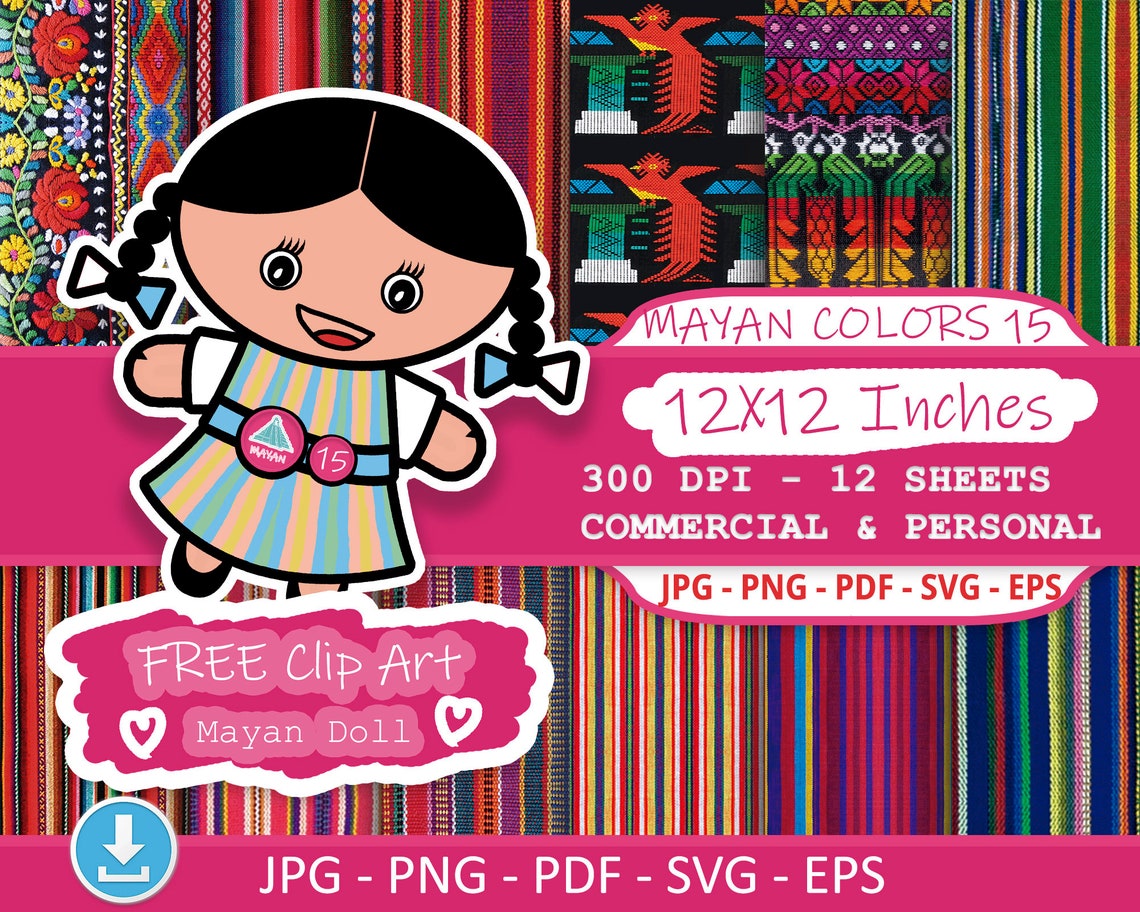Guatemalan Fabric Jpg Png Pdf Eps Svg Print Textile Chapin Mayan