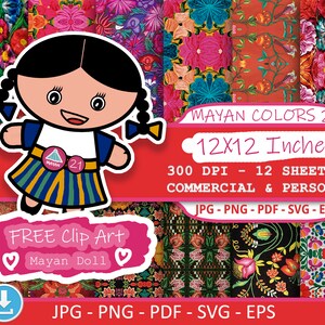 Flores mexicanas jpg png pdf eps svg sublimación tela impresión arte textil fondo manta decorbundles otomi tapicería serape mexico pared