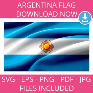 Argentina Flag Graphic: National Argentinian Vector (Digital Download)