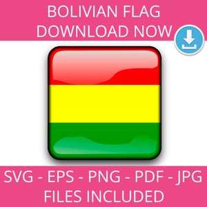Bolivian Flag Graphic: Vector Art Image (Instant Download)