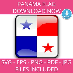 Bandera de Panamá, svg, png, eps, jpg, América, Nacional, Gráfico, Mapa, arte, pdf, Latino, Vector, Imagen, Cultura, Descarga instantánea,