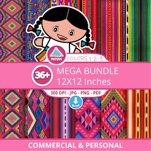 Guatemalan Fabric Print Bundle: Serape, Tribal, Mayan Decor (JPG, PNG, PDF)