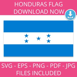 Honduras Flag Clipart: Vector Graphic, National Art (Digital Download)