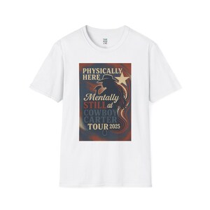 Camiseta de la gira musical &quot;Mentally Present Cowboy&quot;, camiseta gráfica unisex, regalo de música country, ropa para conciertos, artículos de gira