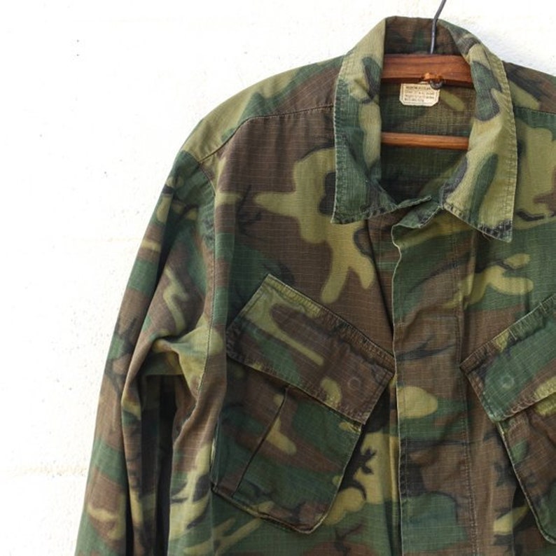 ERDL Camouflage Ripstop Shirt Vietnam War 1969 Jungle Fatigue | Etsy