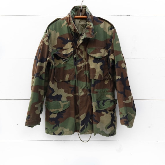 MED | Vintage Military M65 Jacket in Woodland Camo