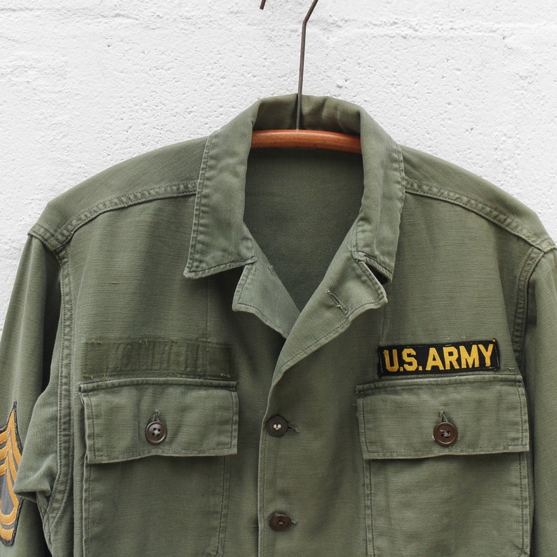 Vintage Military Shirt 1950's OG-107 Army Fatigue Shirt | Etsy