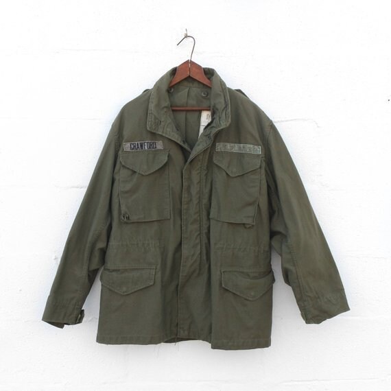MED | M65 Olive Green Field Jacket 1980’s Army Mil