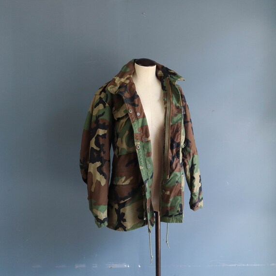 Vintage 80s Woodland Camouflage M65 Field Jacket