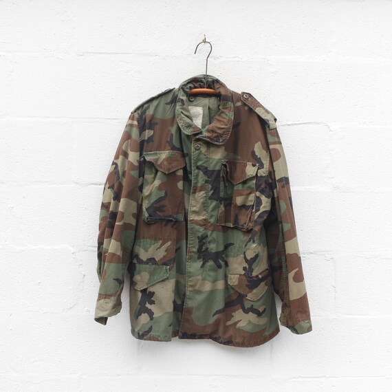 Vintage Camouflage Jacket M65 Military Jacket size