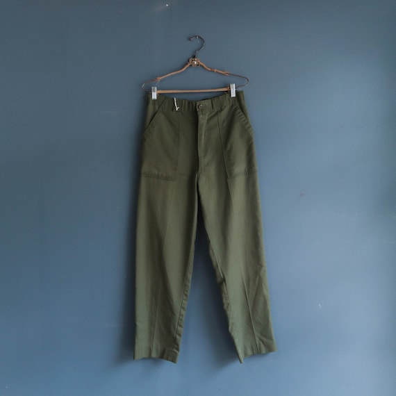 Vintage Military Trousers Olive Green OG 107 Slack