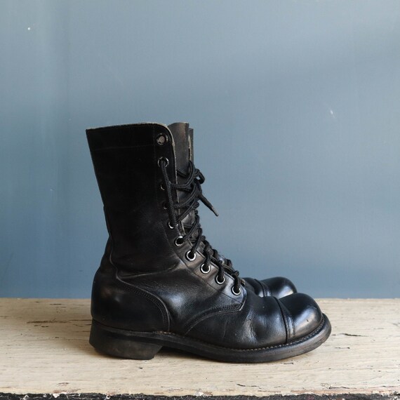 cap toe combat boots