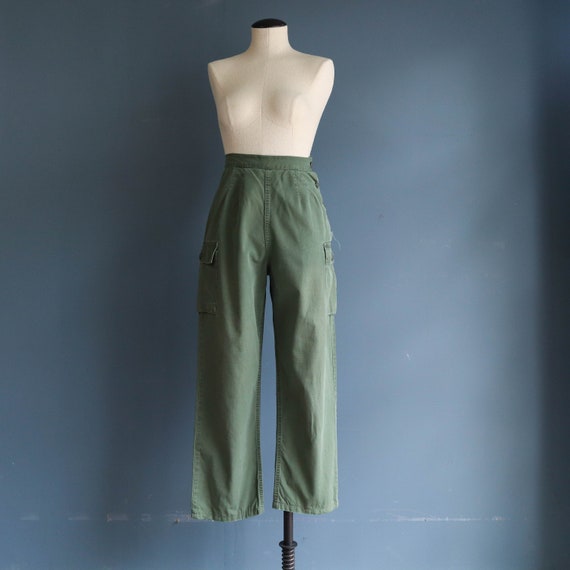 High waisted military trousers Clearance