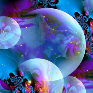 Fantasy Dreamscape Abstract Art Print, Pastel Wall Decor- "Spirit Orb"