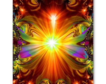 Abstract Spiritual Art, Reiki Wall Decor, Chakra Energy Art "Light Being"