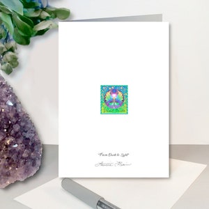 5 x 7 Colorful Angel Art Notecards, Set of 5 with Envelopes, Luxury Pearl Paper Greeting Cards, Frameable Art Cards image 10