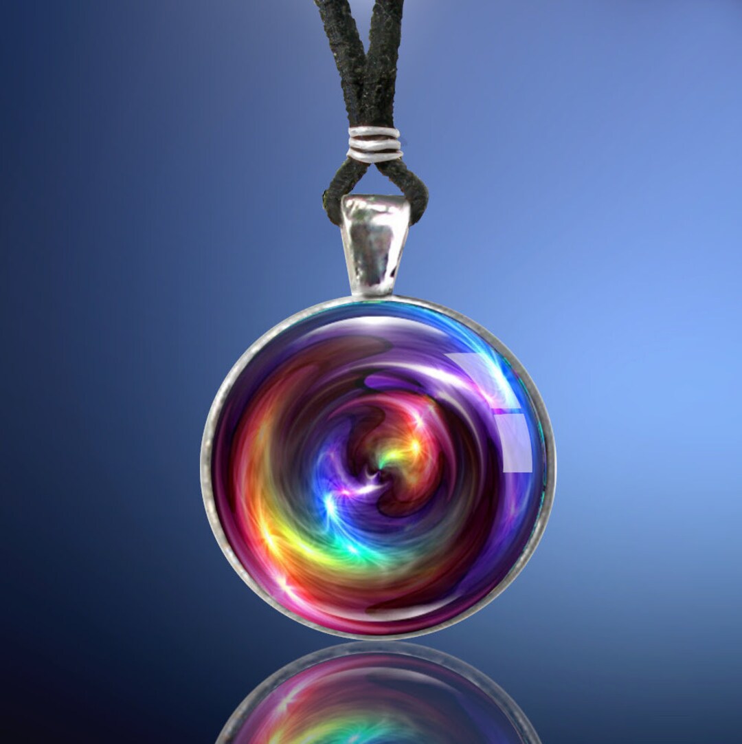 Chakra Art Necklace, Reiki Energy Pendant Necklace chakra Swirl - Etsy