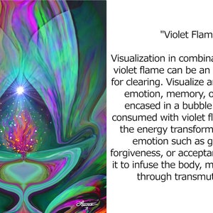 Violet Flame Necklace, Reiki Jewelry, Energy Art Pendant Necklace Violet Flame image 6