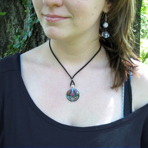 Violet Flame Necklace, Reiki Jewelry, Energy Art Pendant Necklace Violet Flame image 5
