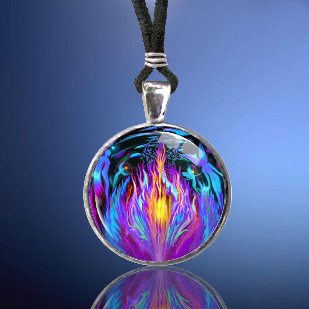 Violet Flame Necklace, Psychedelic Jewelry, Fairies Pendant ...