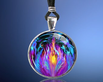 Violet Flame Necklace, Psychedelic Jewelry, Fairies Pendant "Transmutation"