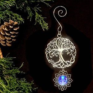 Tree of Life Pewter Ornament with Original Angel Art Pendant, Meaningful Gift Hope image 8