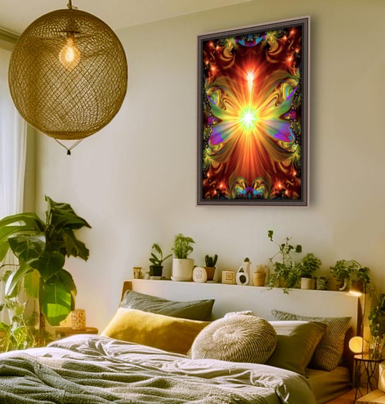 Abstract Spiritual Art, Reiki Wall Decor, Chakra Energy Art "light ...
