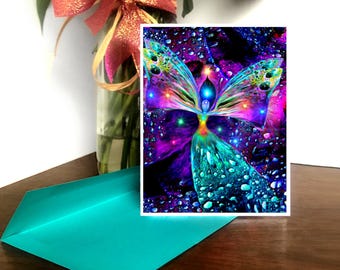 Angel Art Greeting Cards: Psychedelic Thank You Notes, Set of 5