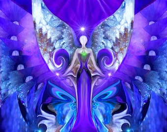 Purple Chakra Art, Moon Third Eye Intuition, Meditation Decor "Third Eye Open"