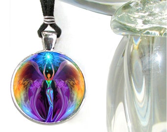 Angel Necklace, Reiki Attuned Energy Pendant, Chakra Jewelry "Embrace Light"
