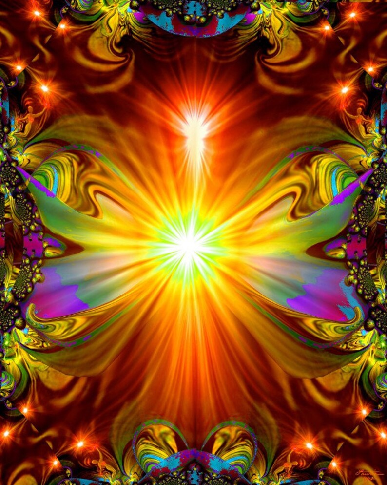 Abstract Spiritual Art Reiki Wall Decor Chakra Energy Art image 1