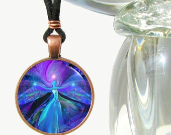 Purple Third Eye Necklace, Intuition Reiki Energy Pendant, Chakra Jewelry "The Seer"