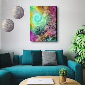 Rainbow Art Print with Flowers, Swirls, and Magical Sparkles Flower Child image 9