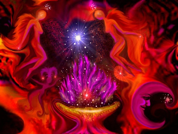 Art Ange Rouge Flamme Violette Energie Spirituelle Decor Etsy Art Ange Rouge Flamme Violette Energie Spirituelle Decor Etsy