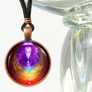 Chakra Jewelry, Reiki Energy Art, Angel Wings Necklace, Unique Jewelry Chakra Heart image 4