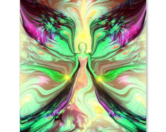 Pastel Swirl Angel Art Print, Reiki Inspired Visionary Art - "Growth"