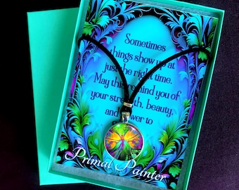 Inspirational Gift Box for Women - Meaningful Art Pendant Necklace and Story Card Set